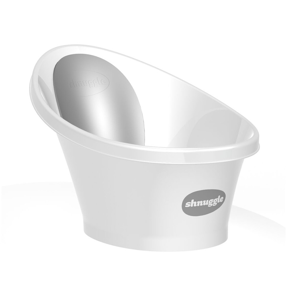 Shnuggle Bath - White w/ Grey Backrest