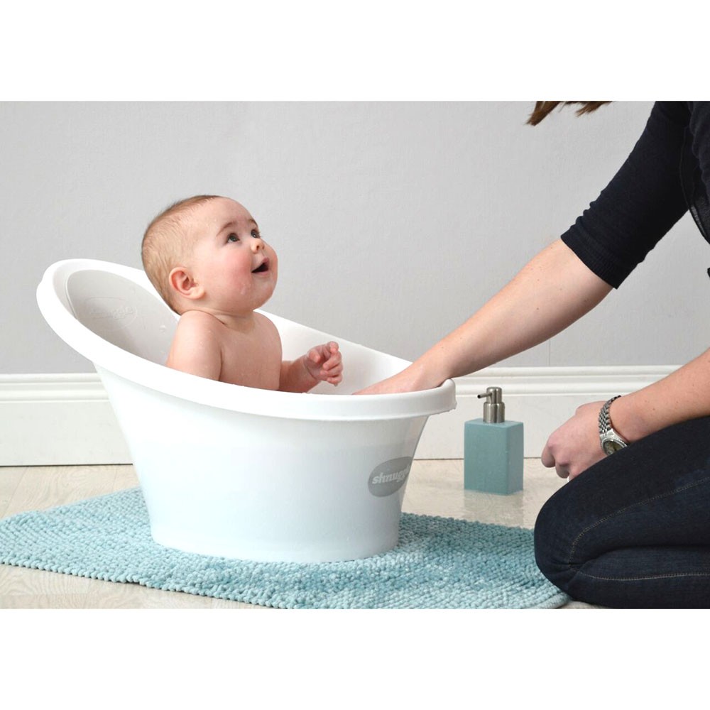 Shnuggle Bath - White w/ Grey Backrest - Image 2