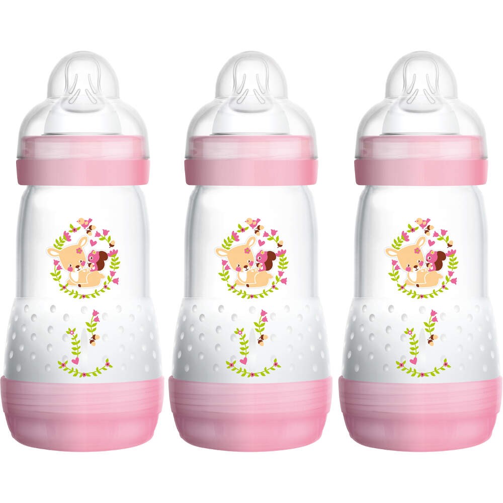 Mam 3pk Anti-Colic 260ml  Bottles (Girl)